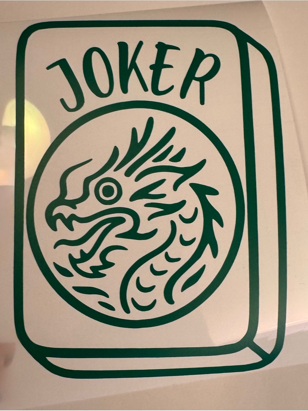Green mahjong Joker Dragon vinyl decal